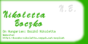 nikoletta boczko business card